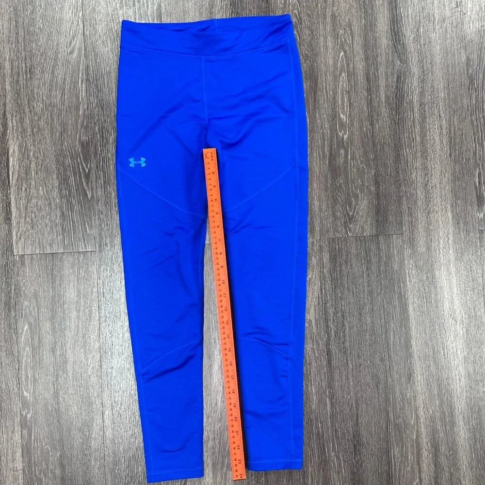 Under Armour ColdGear Fitted Leggings Athletic Running Blue‎ YLG Youth Large